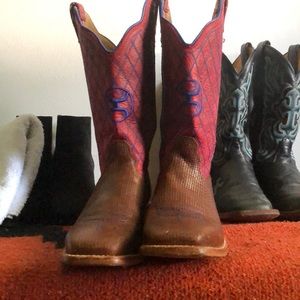 Twisted X Boots Red and blue with hooey logos